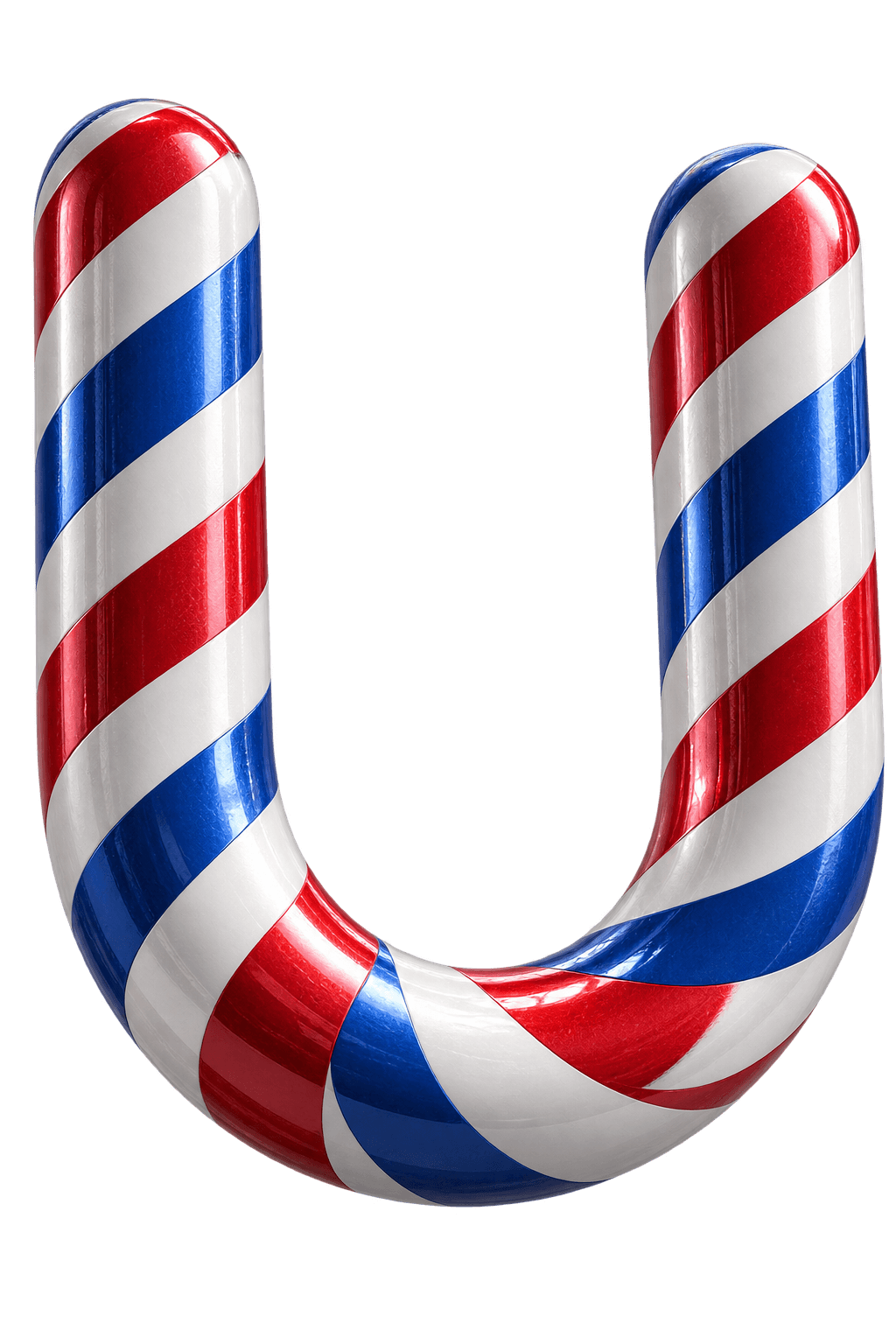 A Umovi U rendered as a classic barber pole
