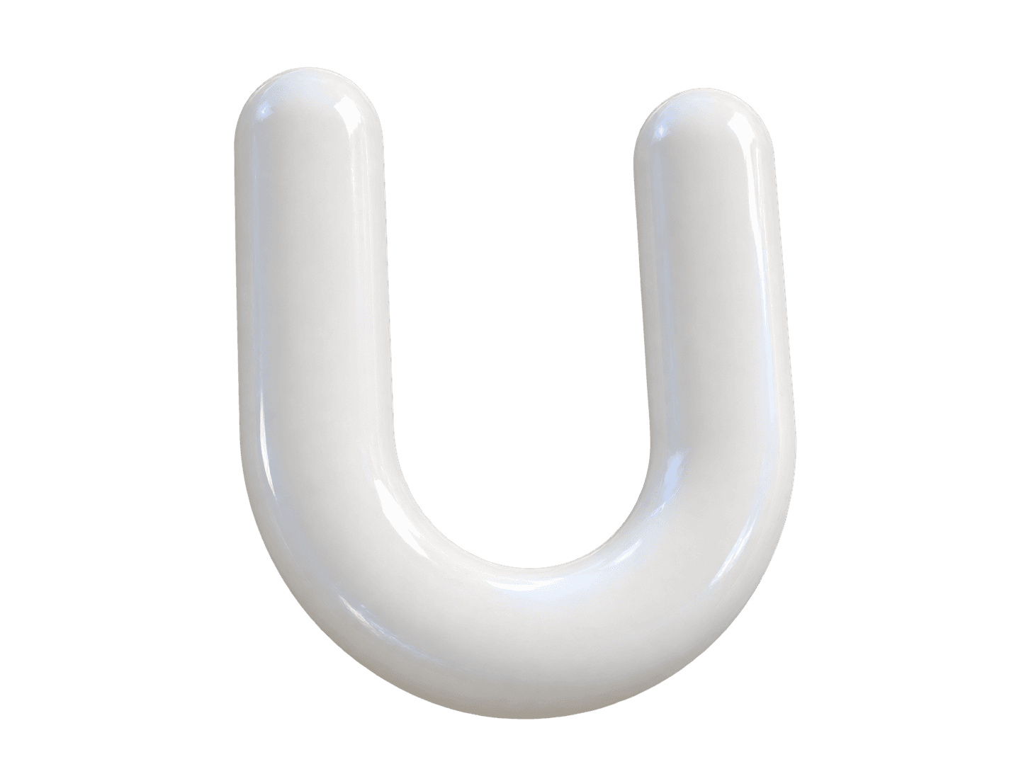 A Umovi U rendered in glossy dental ceramic