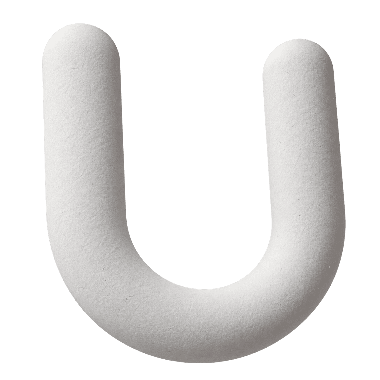 A Umovi U rendered in uncoated white paper